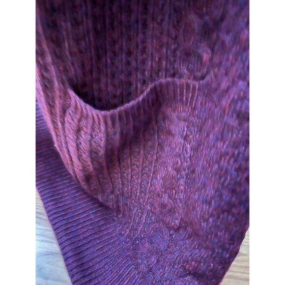 Terra & Sky Open Front Cardigan 3X Burgundy - Picture 3 of 4